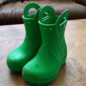 Green Crocs Rain boots size 6 toddler